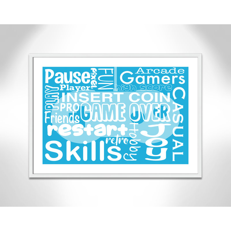 Décoration murale Juvenile Gaming, H 25,5 po x l 34,5 po x P 1,19 po, Encadré de boîte blanc