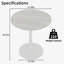 Table basse de 27,6 pouces de style Mid-Century moderne, pouvant accueillir de 2 à 4 personnes, dotée d'un plateau rond en marbre veiné de blanc, parfaite pour divers espaces.