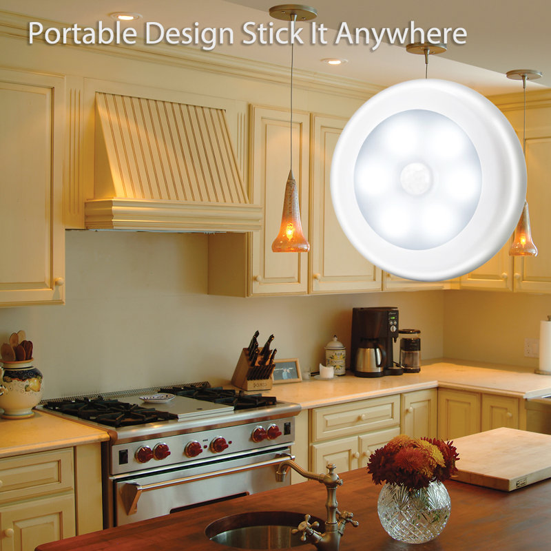 LED Motion Sensor Lights - Cordless Battery Powered Built-in Magnets Optional Sticky Pads - Motion Sensing Bathroom Hallway Closet Nightlight