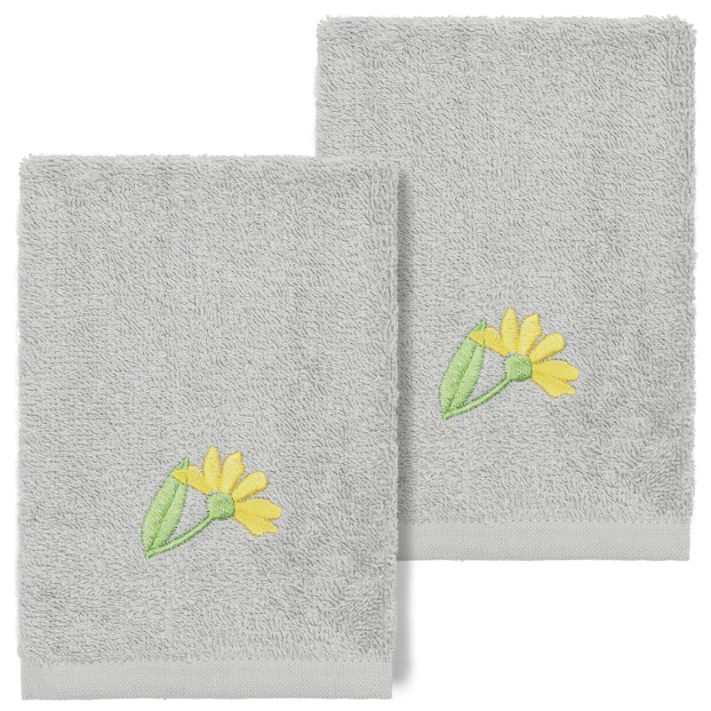 DAISY 100% Turkish Cotton Washcloth, Light Gray