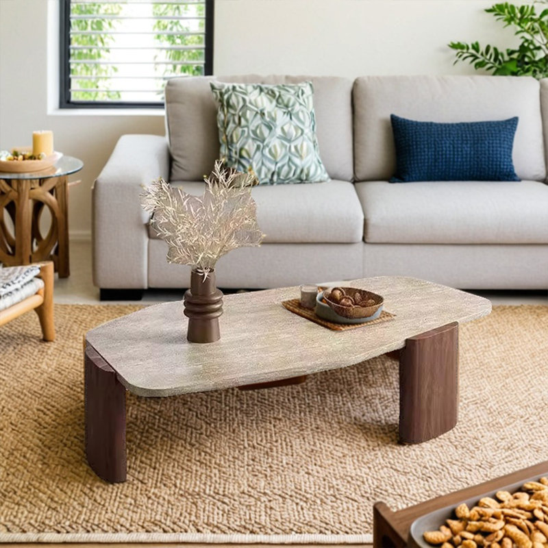 Table basse Modern, Brun, H 13,78 po x L 51,18 po x l 28,35 po