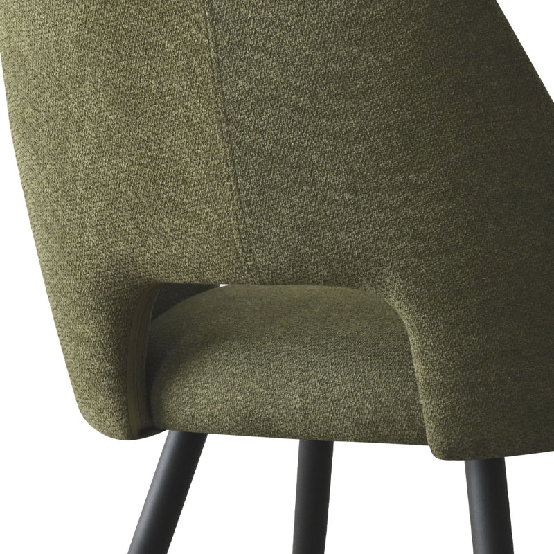 Upholstered Fabric Dining Arm Chairs (Set of 4), Green
