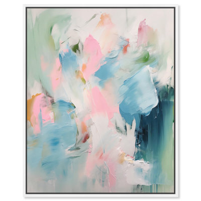 «Neon Breeze I», toile abstraite colorée par Art Remedy