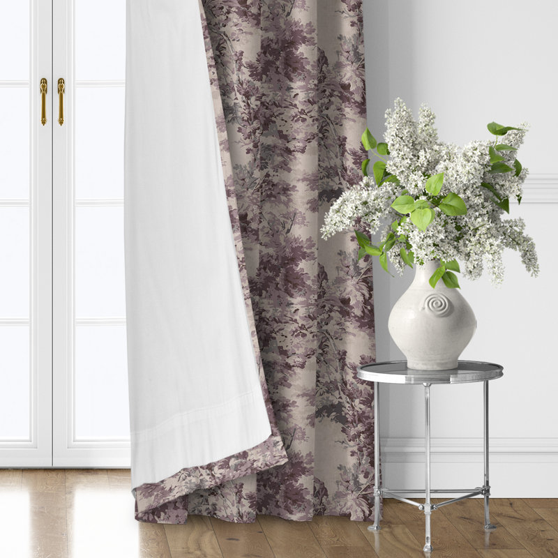 Ensemble de 2 rideaux en coton Dolce Wisteria, L 50 po x L 48 po