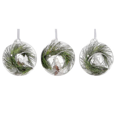 Ornement boule de verre forêt