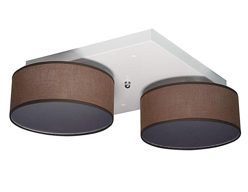 Pulley Fabric Semi Flush Mount, Brown