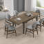 Ensemble de salle à manger extensible en bois massif avec chaises rembourrées Verona-128494188-128494189
