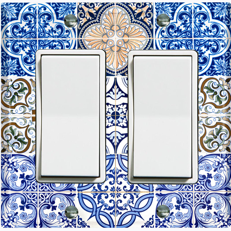 Patterned 2 - Gang Rocker Standard Wall Plate