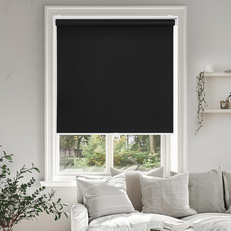 Rideaux occultant sans cordon, L 27 po x L 72 po, Noir