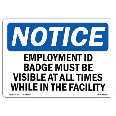 L'insigne d'identification de l'emploi doit être visible