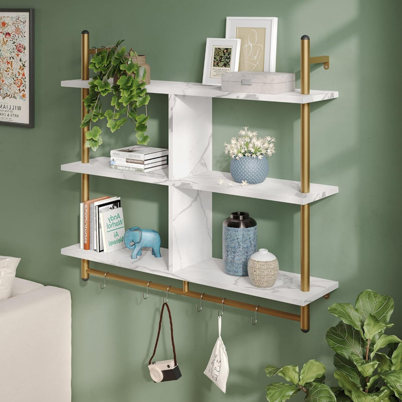 105.5cm W Metal Wall Mounted Shelving Unit