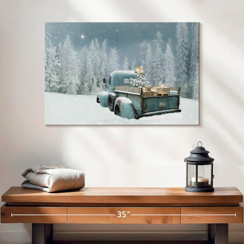 Camion bleu «Be The Light», H 34 po x l 51 po