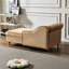 Chaise longue en velours kaki avec grande capacité de rangement - siège confortable, pieds en métal doré, installation simple-133044550