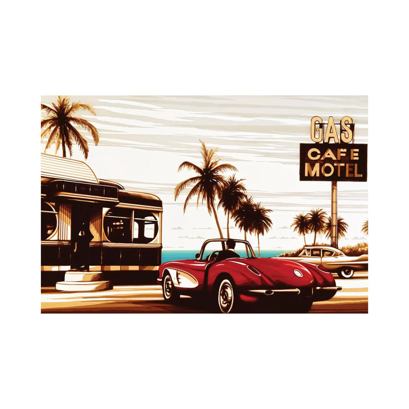 Diner By The Sea by Max Zorn - Print on Canvas, 30.48 cm H x 45.72 cm W, Wrapped Canvas