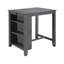 Petite table de salle à manger à hauteur de comptoir 36 pouces avec tablettes Ham, port USB, gris-431894695
