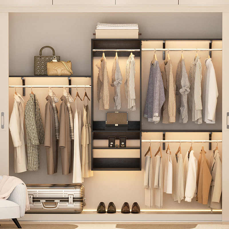 Seward  62-96 Inch Hanging Closet System With Hanging Rod (Can Be Cut to Fit), Matte Black