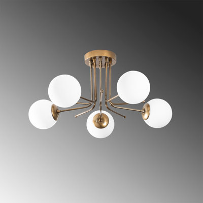 Stanwyck 5 - Light Gold/White Unique/Statement Pendant