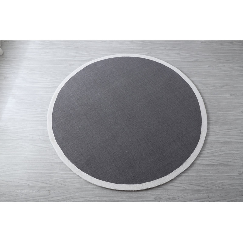 Tapis gris abstrait Xaime, Rond 5 pi