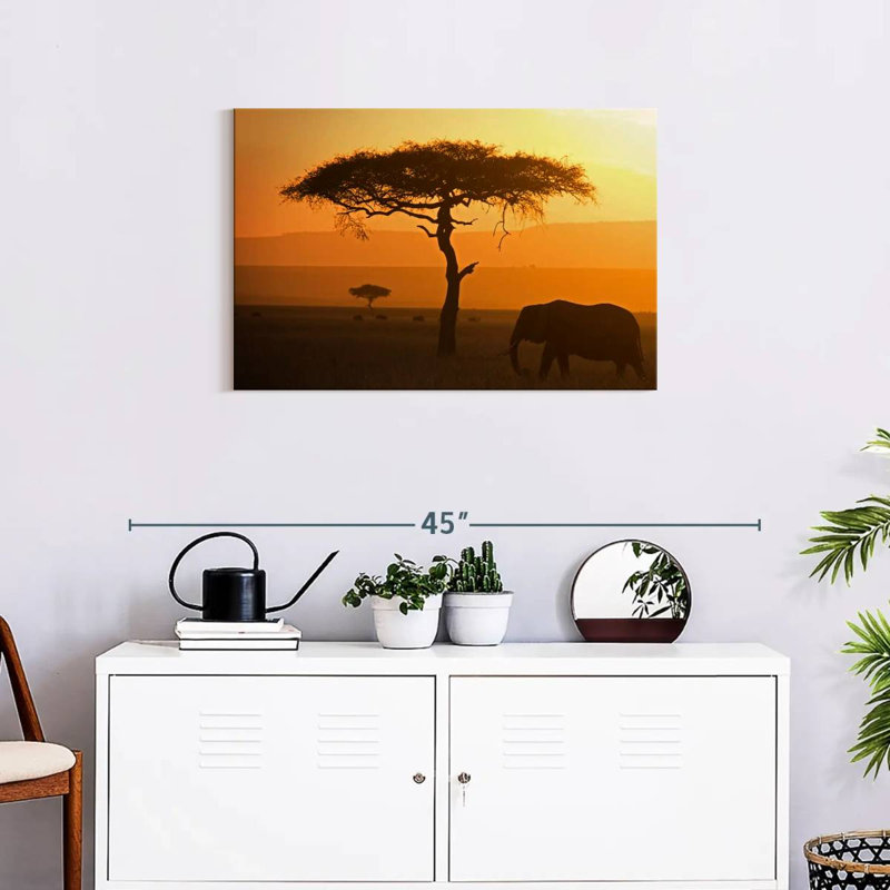 Lone Elephant, 20" H x 30" W