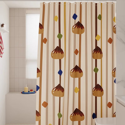 Rideau de douche en polyester avec crochets
