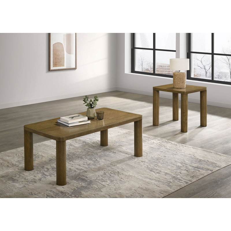 Ensemble de tables basses 2 pièces Gilbarts, 2 Pieces: Coffee Table, End Table, Chêne brun