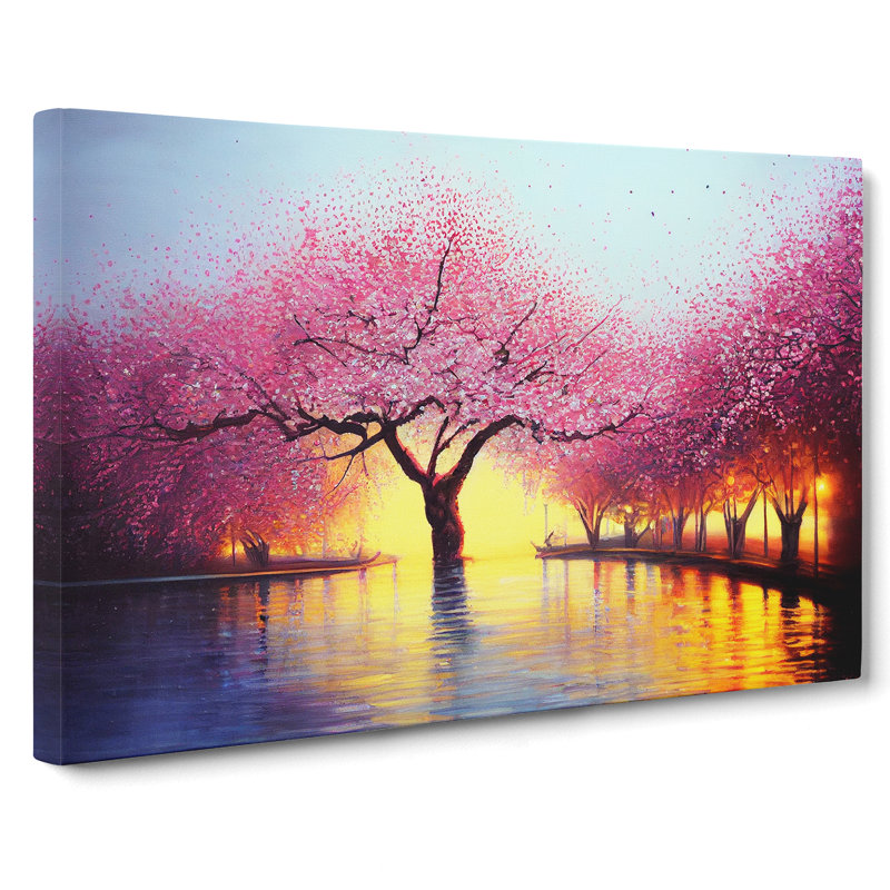 Eccentric Cherry Blossom Trees - Wrapped Canvas, 40cm H x 60cm W x 3cm D