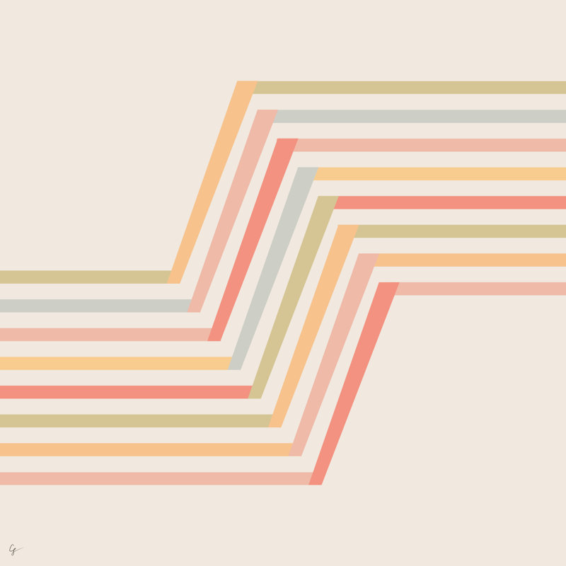 «Geometric Terraces 2» par Carrie Lyman - impression sur toile tendue, H 20 po x l 20 po, Non, Toile tendue