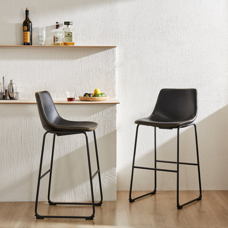 Tabouret Gillyan, Noir, Tabouret de bar (siège d'une hauteur de 29 po)