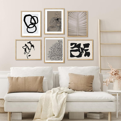 «Paint Stroke Palm Leaf», reproduction d'art sur papier 6 pièces