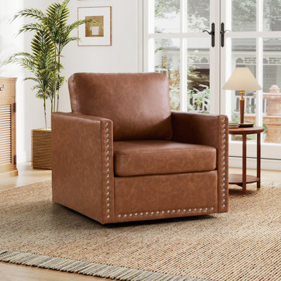 Fauteuil d'appoint 31 po en cuir Vegan