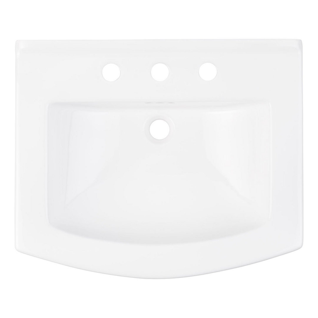Pennfield 24" Vitreous China Wall-Mounted Bathroom Sink with Overflow and 3 Faucet Holes Signature Hardware Faucet 