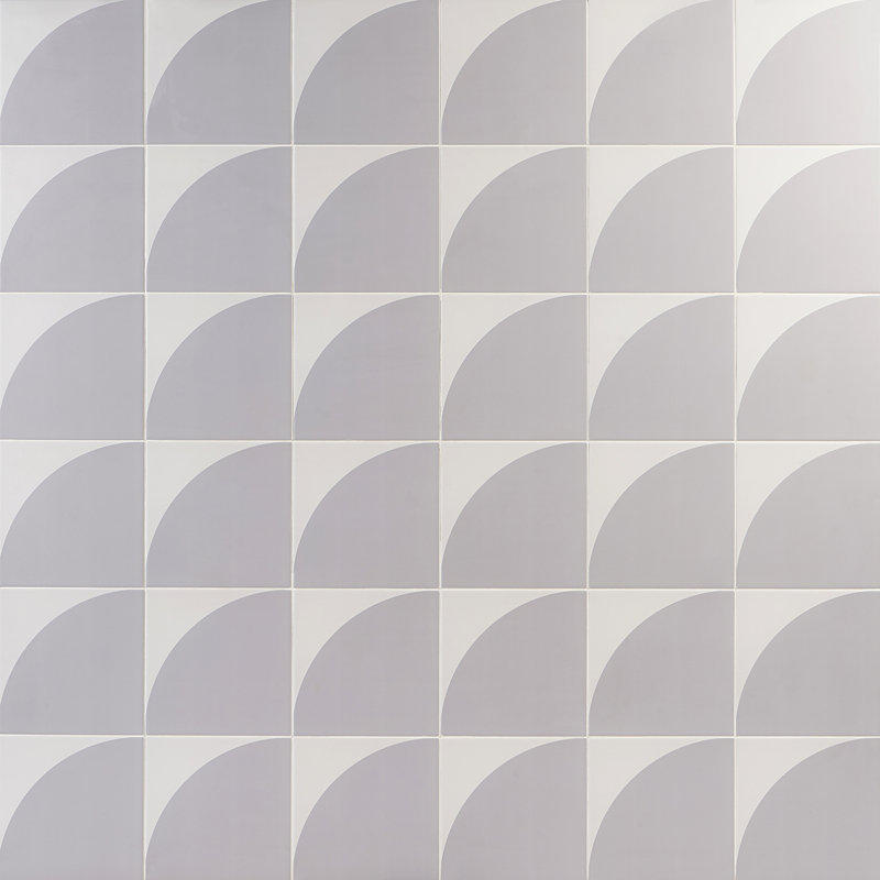 Stacy Garcia Victoria 8" x 8" Porcelain Encaustic Patterned Look Wall & Floor Tile, Cool Gray