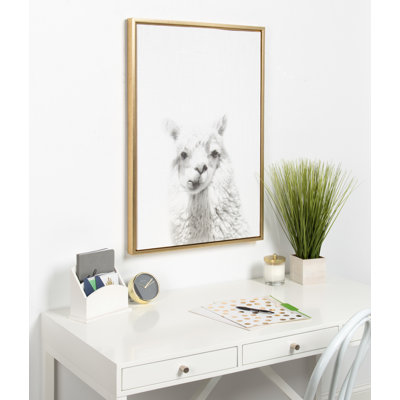 Alpaca Portrait by Simon Te of Tai Prints Framed Canvas Wall Art Print