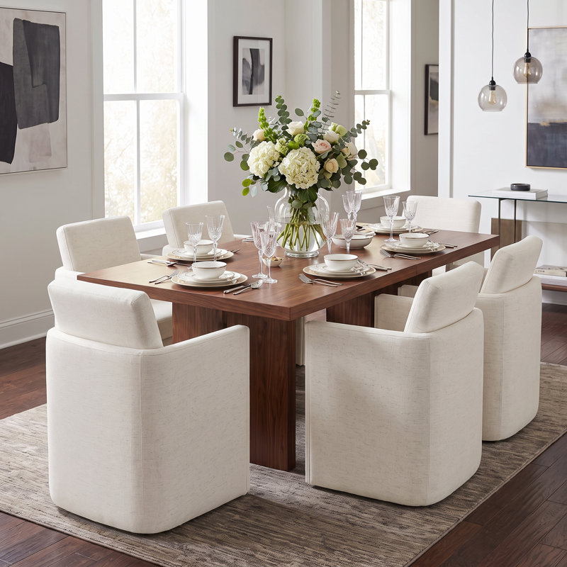 Chaise roulante rembourrée avec rangement sous le siège, Blanc, crème