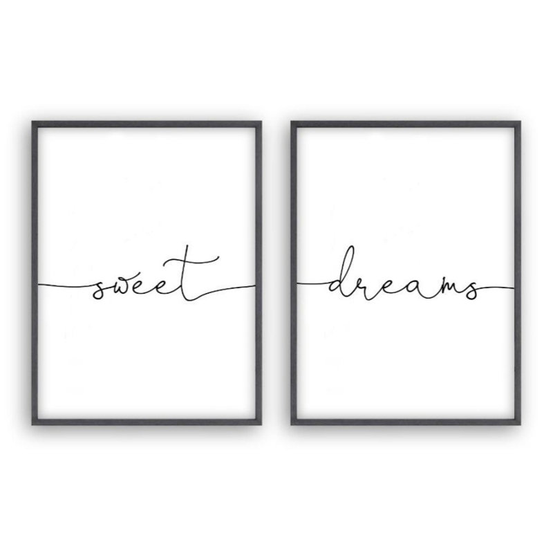 Sweet Dreams - 2 Piece Print, Black Oak Frame, 61 cm H x 43 cm W