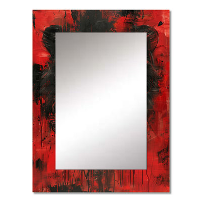 Black red Astrology Kingdom of Leo I - Leo Mirror, Modern Decorative Wall Mirror, Printed Metal Art