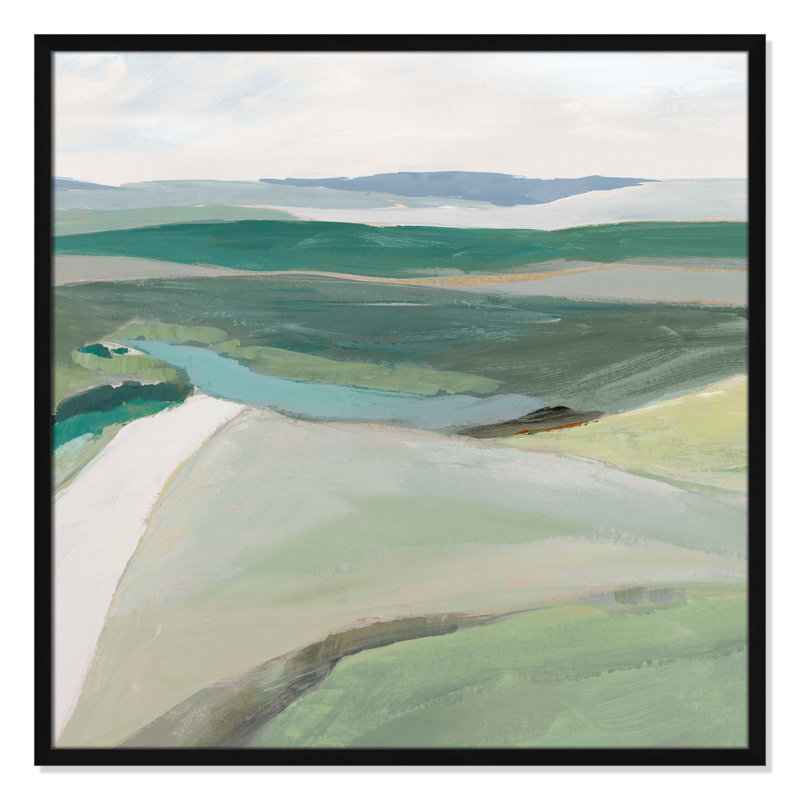 «Wolfdale Fields Of Green II» par - Impression de cadre photo unique, Cadre noir satiné, H 32 po x l 32 po x P 1,25 po
