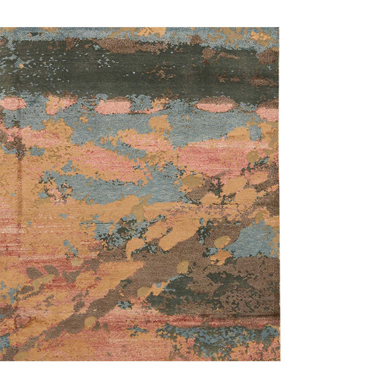 Tapis brun clair / turquoise de haute qualité