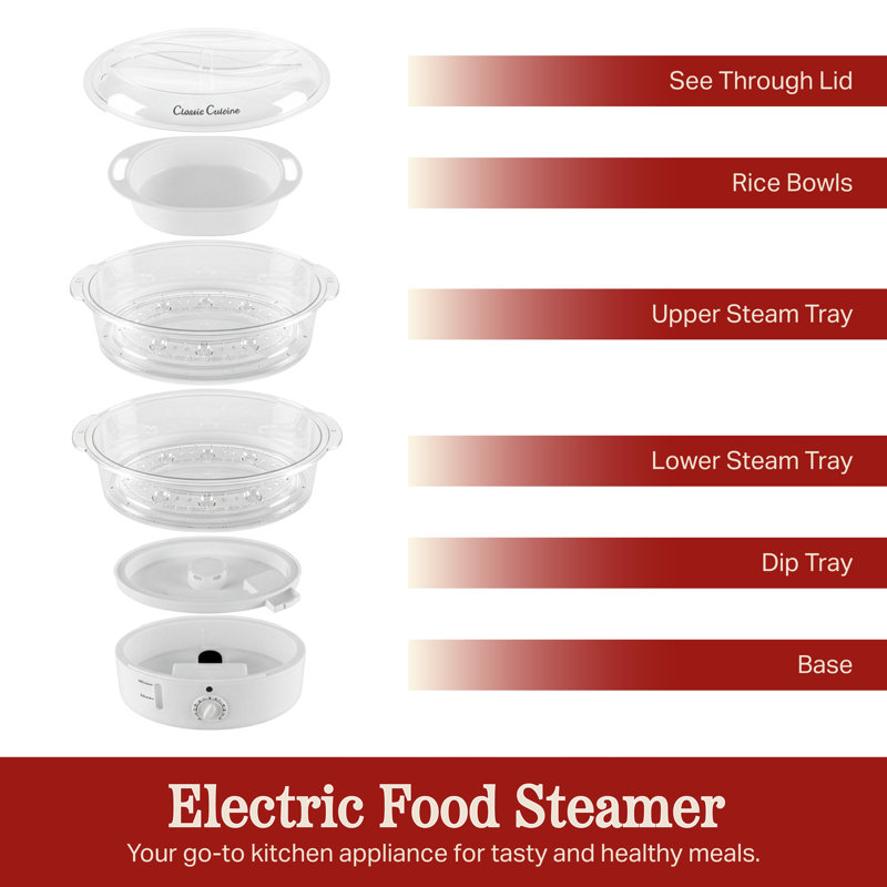 Classic Cuisine 6.3 Quart Electric Food Steamer