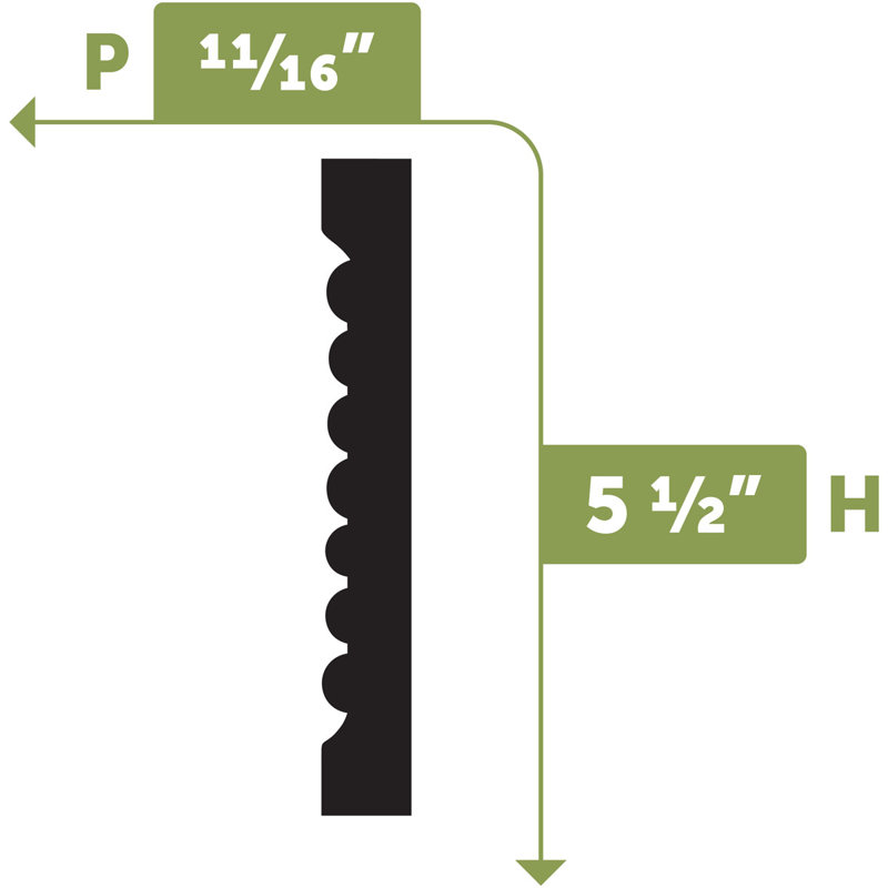 C606 - 5 1/2"H x 1/16"D x 144"L Casing Flexible Moulding
