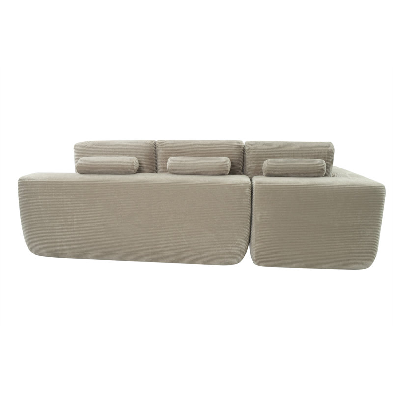 105" L-Shaped Sectional, Camel Corduroy