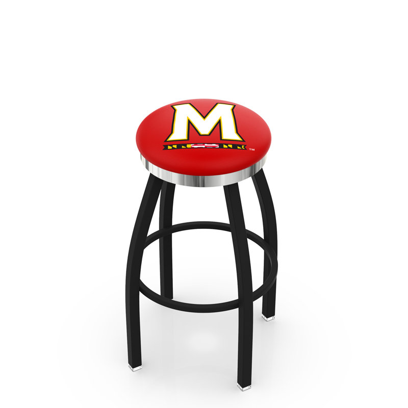 Tabouret de comptoir pivotant de 25 po NCAA, Chrome, Université du Maryland