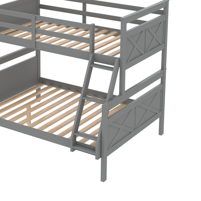 Gunaras Kids Twin Over Full Bunk Bed, Grey