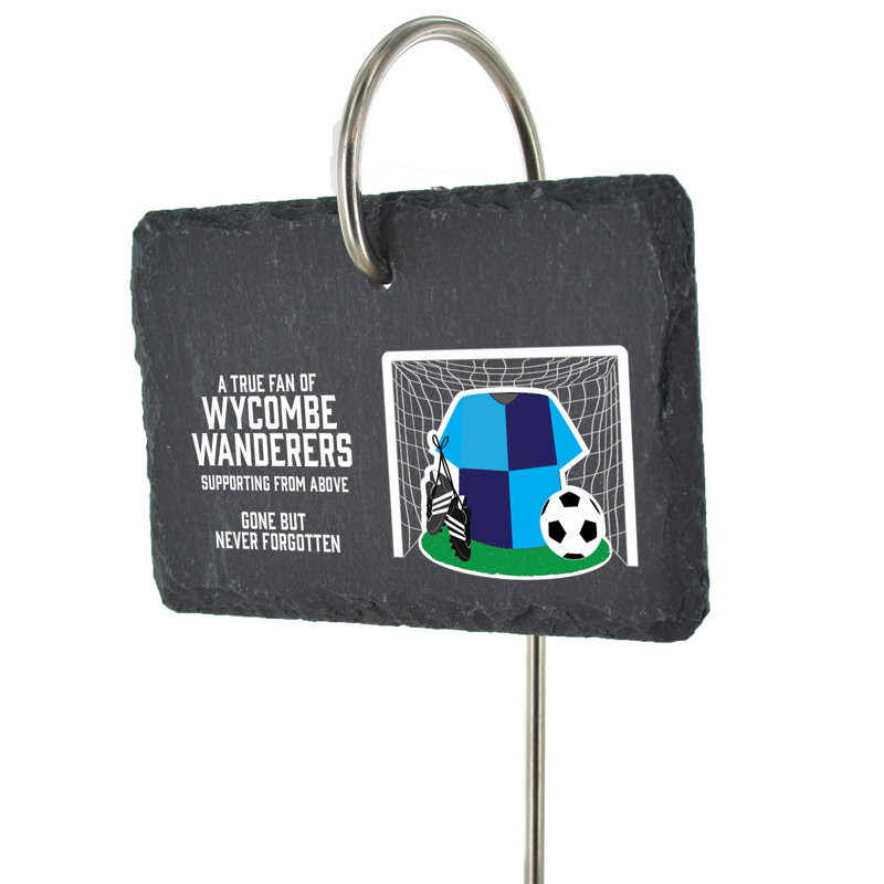 Blaid Wycombe Wanderers Fan Football Slate Grave Marker Memorial Plaque