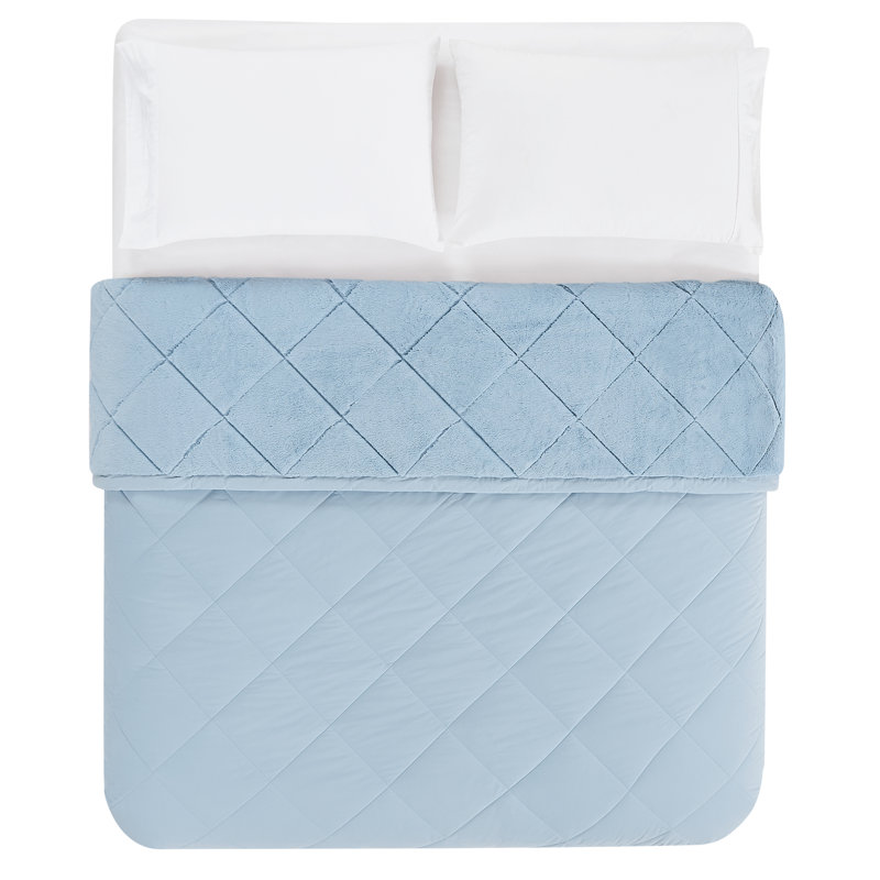 Cloud Top Primaloft Plush Blankets & Throws By DOWNLITE, Blue, Queen