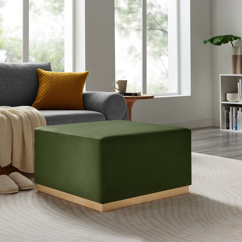 Modway Tilden Upholstered Ottoman, Moss Green Velvet