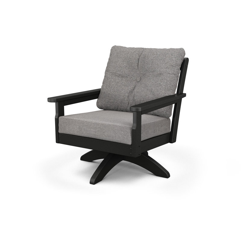 Chaise pivotante à assise profonde Lakeside Vineyard, Brume grise, Noir