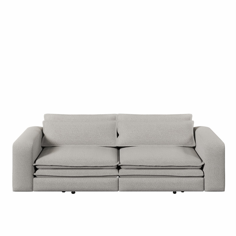 93" King Size Pull Out Sofa Bed, LIGHT GREY