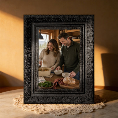 Black 3 PCS 5" x 7" Statement Picture Frame with Easy Photo Change