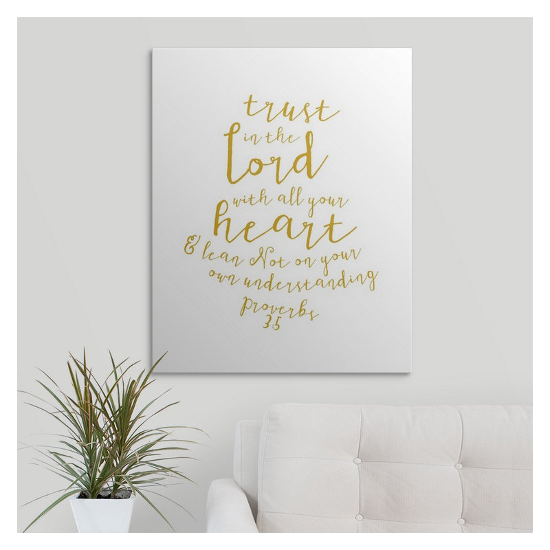 " Proverbs 3:5 - Scripture Art ", 20" H x 16" W x 1.5" D, Canvas